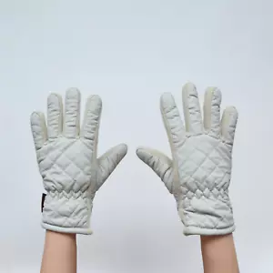 Vintage Womens MONCLER Gloves Quilted Light Blue Logo Size S Ski Winter - Picture 1 of 9