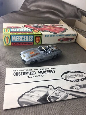Aurora Mercedes Lightning Auto Model Kit Vintage 1961  1/32 Scale Car NICE BOX - Image 1 of 4