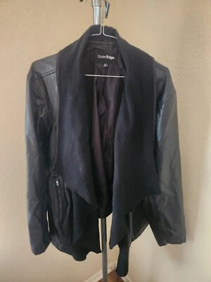 Outer Edge Women's Black Faux Leather Jacket With Pockets - Image 1 of 3