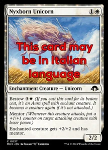 MTG NYXBORN UNICORN FOIL EXC - UNICORNO NYXIANO 37 - MH3 - MAGIC - Picture 1 of 1