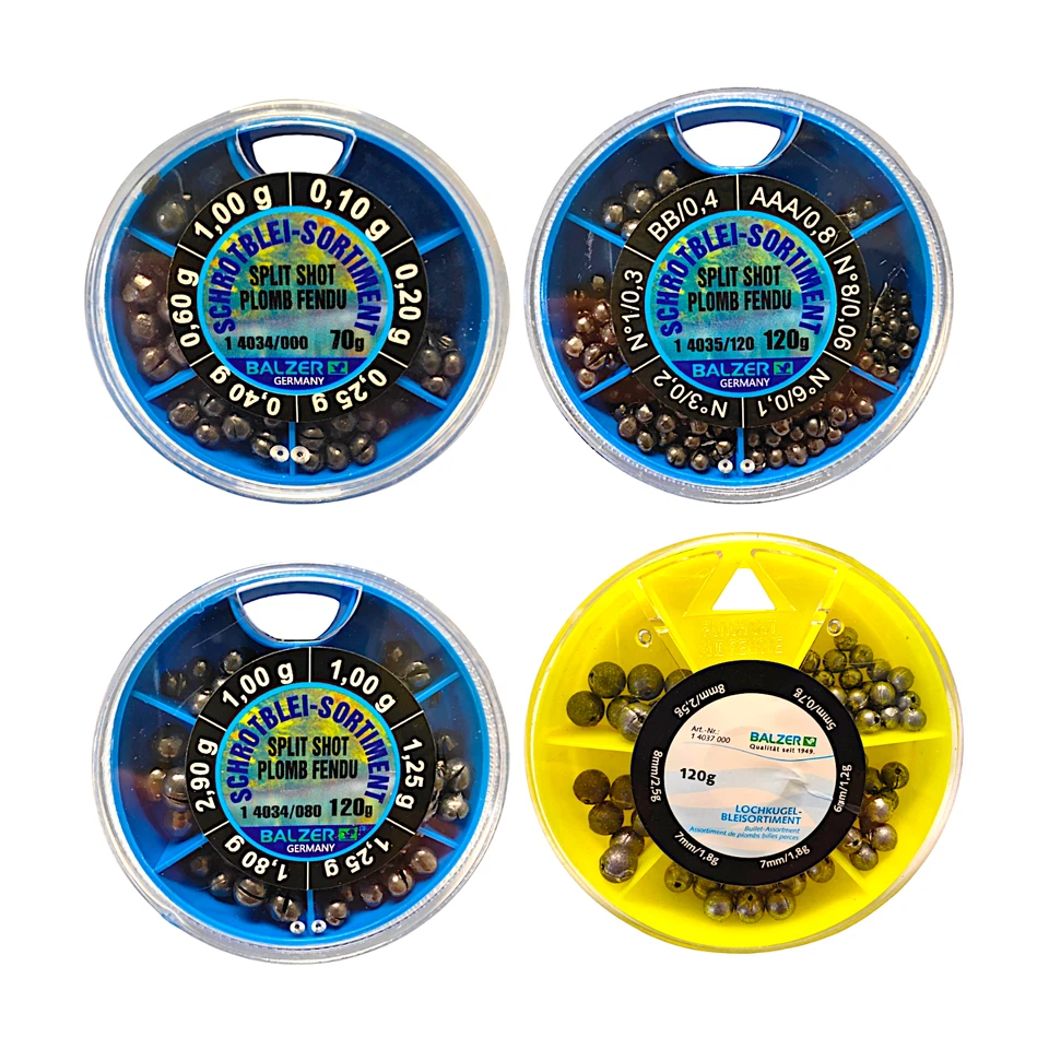 Balzer Bleischrot Schrotblei Klemmblei Lochblei 70g 120g Fein Grob Blei