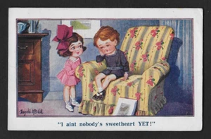 POSTCARD COMIC DONALD McGILL INTER ART COMIQUE 2921 CHILDREN SWEETHEART HOME - Picture 1 of 2