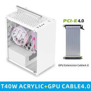 T40 Mini ITX Case 7L Gaming Computer White Chassis Compact Transpare PC Support - Picture 1 of 12