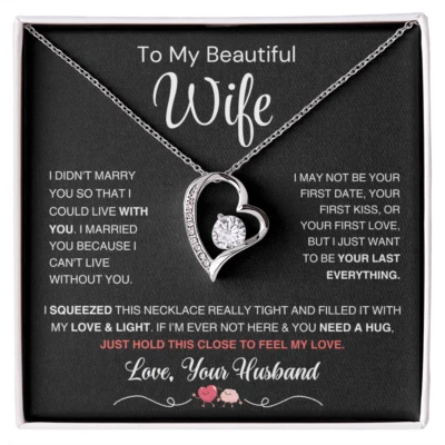 To My Wife Necklace Wife Gift from Husband, Anniversary Gift, Wife Birthday Gift - Image 1 of 3