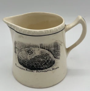 Antique Harker Pottery Semi Porcelain Creamer Plymouth Rock Plymouth Mass. - Picture 1 of 7