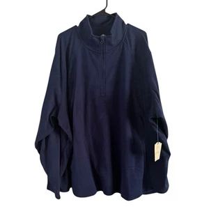 St. John’s Bay Navy Blue Classic 1/4 Zip Fleece Pullover Jacket Womens Sz 4X NEW - Picture 1 of 6