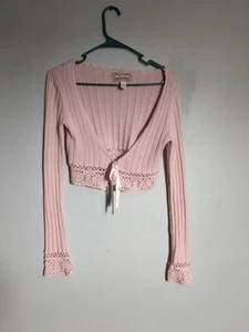 Aeropostle Women's Size Small Pink Knit Y2K Style Cardigan - Picture 1 of 7