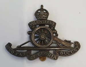 Insignia de gorra del ejército - Voluntarios de artillería real - Imagen 1 de 2