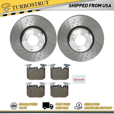 Kit pastillas freno rotores delanteros Brembo para BMW 335i 2012-2015 Foto 1 de 4
