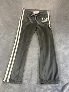 Abercrombie & Fitch Sweatpants vintage men’s  M gray Striped Wide Leg y2k pants - Picture 1 of 8