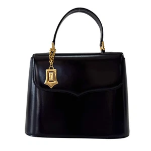 SAINT LAURENT Archive Black Leather Top Handle Bag - Picture 1 of 15