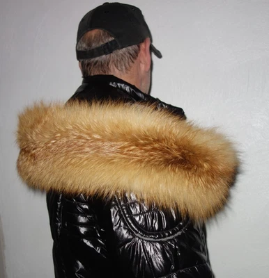 Fuchs Pelz Kapuze Kragen XXL Fellkragen Rotfuchs Echt Fellbesatz Jacke Parka Fox - Bild 1 von 4