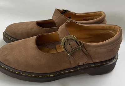 Vintage Dr Martens MADE IN ENGLAND Mary Jane Single Buckle Shoes Brown M7 W8.5 - Image 1 of 4