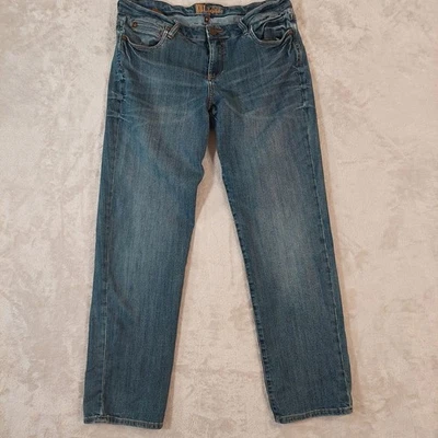 Pantalones de mezclilla para mujer Kut From The Kloth talla 12 azul lavado pierna recta Foto 1 de 4