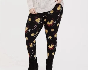 TORRID 3X  22-24 PREMIUM LEGGING JINGLE BELLS BOWS BLACK CHRISTMAS HOLIDAY - Picture 1 of 9