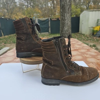 Bota de Combate Taos Renegade para Mujer US 10-10.5 EU 41 Cuero Marrón Gamuza Cremallera y Encaje Foto 1 de 4