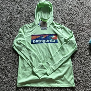 Patagonia Kids Capilene Cool Silkweight Hoody HEIQ Size Large (12) Long Sleeve - Picture 1 of 8