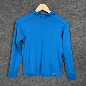 New Patagonia Kids Medium (10) Capilene Silkweight Pullover Hoodie Vessel Blue  - Picture 1 of 8