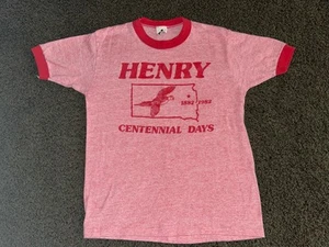 Vtg 80s 1982 Henry South Dakota Ringer M T-Shirt Size Medium Runs Small - Picture 1 of 6