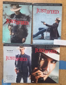 Justified Seasons 1-4 DVD Set | Timothy Olyphant | Complete Seasons | Assorted - Picture 1 of 2
