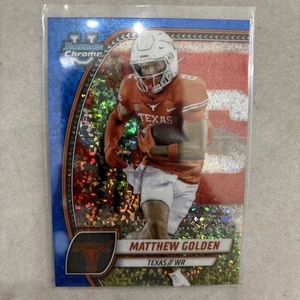 2024 Bowman University Matthew Golden Blue Mini Diamond Refractor /175 Texas - Picture 1 of 2
