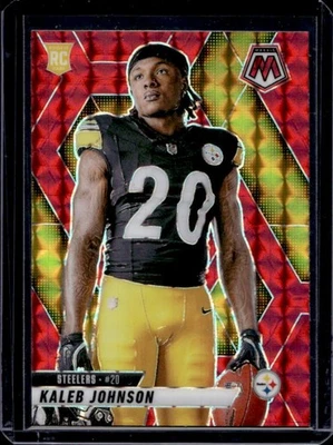 2025 Mosaic Kaleb Johnson Rookie Variation RC Red Rookie #289 Steelers - Image 1 of 2