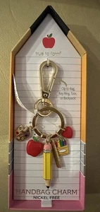 Bolso de mano con temática escolar fiel a la forma encanto/llavero sin níquel nuevo en caja - Imagen 1 de 7