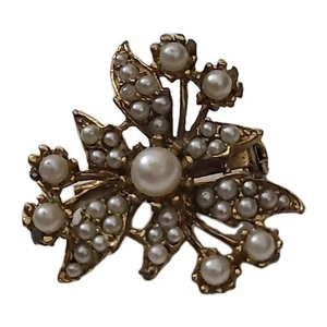 Vintage Unbranded Small Elegant 1.25" Seed Pearl Pin Brooch - Picture 1 of 7