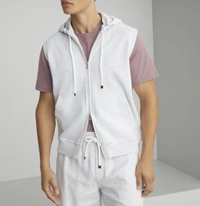 BRUNELLO CUCINELLI Techno Cotton Sleeveless Zip Hoodie Sweatshirt Medium $1195+ - Picture 1 of 24