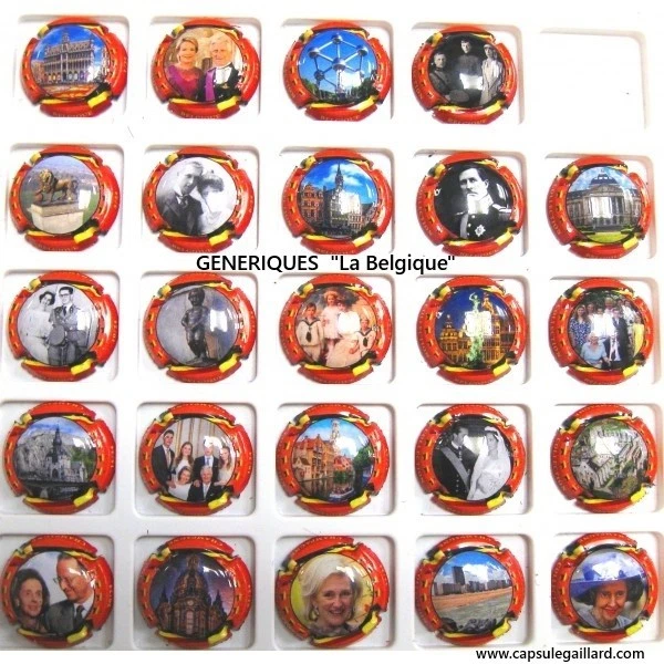 SERIES OF 24 CHAMPAGNE CAPSULES - GENERICS "La Belgique" Contour Rouge - Image 1 of 1