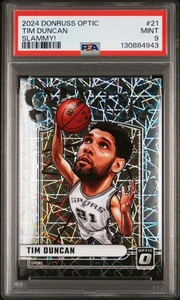 2024-25 Donruss Optic Tim Duncan #21 Slammy! PSA 9 (SEDW - Picture 1 of 2