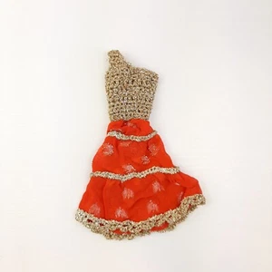 Abito Barbie Mattel monospalla Colore rosso e oro collezione abbigliamento - Imagen 1 de 1