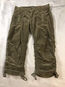 Rinascimento Pantalone Cargo Jogger Donna Grande 32x22 Cropped Verde Velluto a coste - Foto 1 di 14