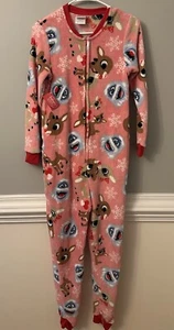 Pijama de una pieza Rudolph el reno nariz roja rosa pequeño para mujer - Imagen 1 de 2
