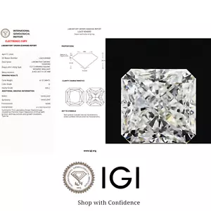 4.13 Ct Radiant Lab Grown IGI Certify Diamond For Engagement Ring D Color VVS2 - Picture 1 of 8