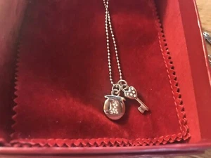 Auth Salvatore Ferragamo Crystal Silver Tone Necklace Pendant MSRP 200.00 - Picture 1 of 5