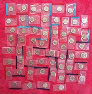 1968-1981 1984-1999 P + D BU Roosevelt Dimes Mint Cello Set 60 Coins - Picture 1 of 2