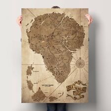 Jurassic Park Map - Isla Nublar Poster - The Lost World - Vintage Art Digital Pr