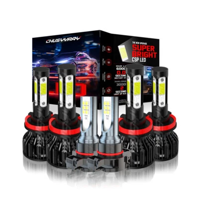 For Pontiac G8 2008 2009 white 6X LED Headlight High Low + Fog Light Bulbs Kit Foto 1 de 4