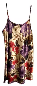 Valerie Stevens Womens Vintage Tan Floral Sleepwear with Spaghetti Straps Size L - Picture 1 of 8
