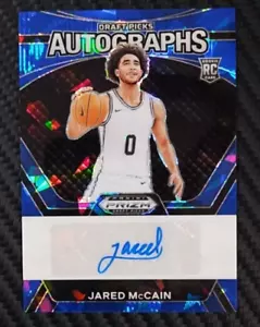 2024 Prizm Draft Jared McCain Blue Cracked Ice /75 Prizm Auto Rookie 76ERS DPAMC - Bild 1 von 5