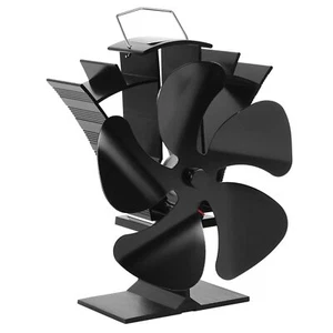 5 Blades Wood Stove Fan Newly Designed Small Heat Powered Fans Fireplace Fan For - Picture 1 of 7