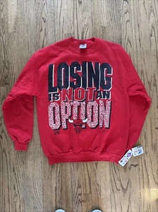 Sudadera De Colección Nueva Con Etiquetas Chicago Bulls Hombres XL Rojo Suéter “Perder no es una opción” - Imagen 1 de 7