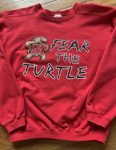 Vintage University Of Maryland Terrapins Crewneck Sweatshirt USA Fear The Turtle Cover