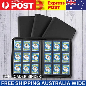 Top Loader Zip PU Leather finsh Binder 35pt Clear Black Double Side MEL - Picture 1 of 11