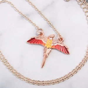 Collar esmaltado oro rosa Fawkes the Phoenix (Harry Potter) - Imagen 1 de 4