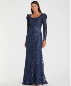 Vestido manga larga con apliques bordados MAC DUGGAL (talla 16) - Imagen 1 de 3