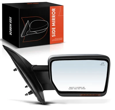 Espelho aquecido dobrável elétrico cromado direito com luz de poça para Ford F-150 2011-2014 - Imagem 1 de 4