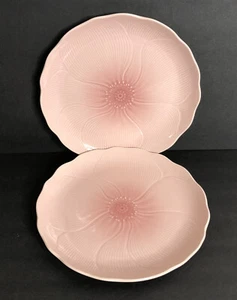 2 Mikasa Larry Laslo Spring HIBISCUS 11 1/4" Dinner Plates Pink Vintage 1980s - Picture 1 of 5