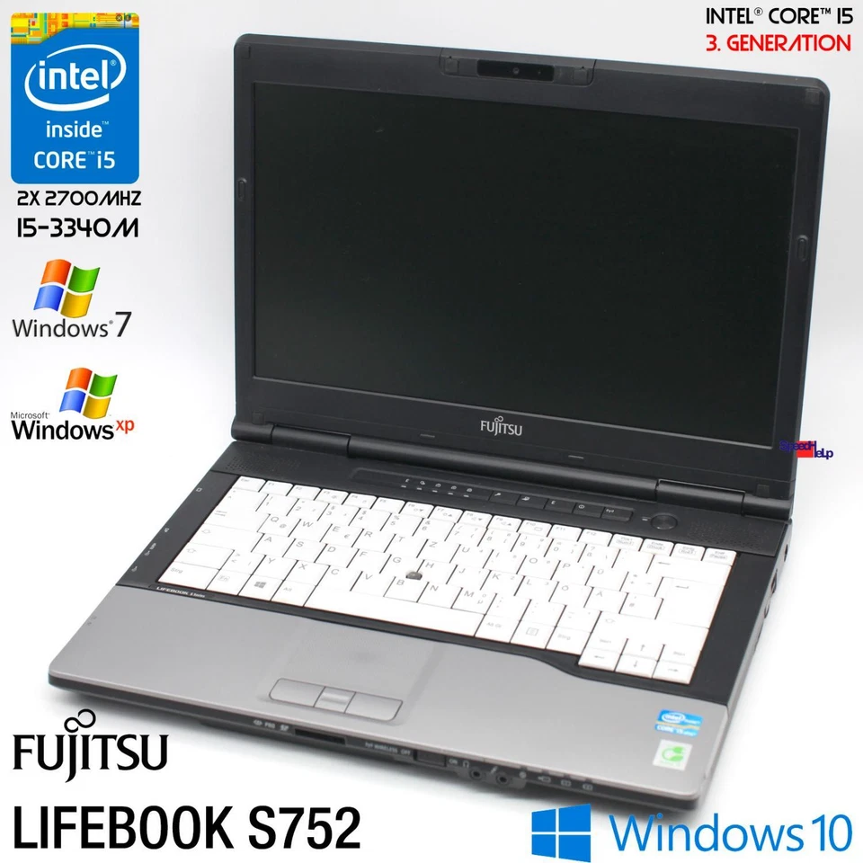 FUJITSU LIFEBOOK S752 14" HD INTEL CORE I5 3340M 250GB HDD 8GB WINDOWS 7 PRO 64 - Immagine 1 di 4